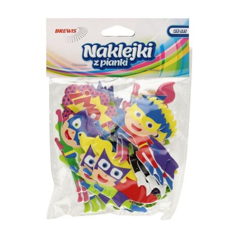 Naklejki z mikrogumy Brewis Superbohater, 28szt